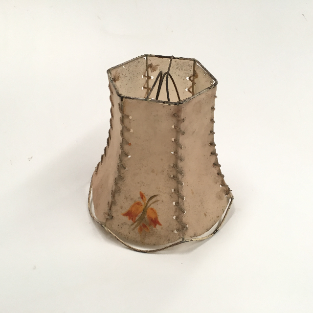 LAMPSHADE, Vintage (Small) - Vellum w Orange Butterfly